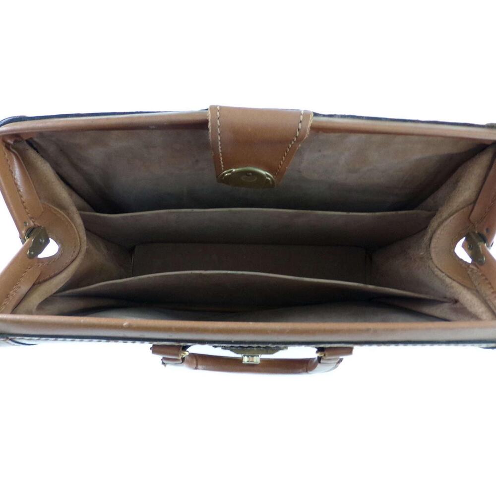 Vintage Leather Satchel Doctor Lawyer Scholar Briefcase US Yale Lock 1950s Tan - Picture 4 of 5